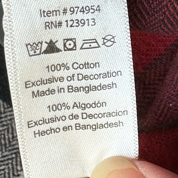 JACHS Plaid 100% Cotton Flannel Long Sleeve Button Up - Picture 7 of 10